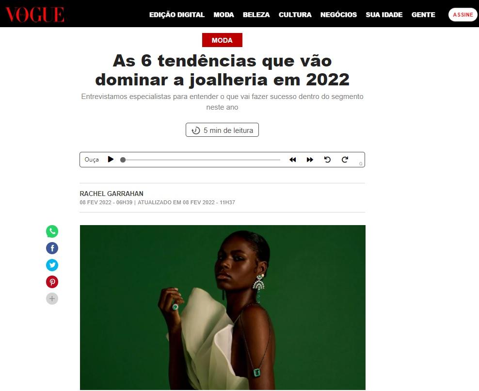 As tendências da Joalheria para 2022, segundo a Vogue
