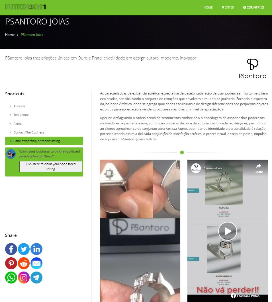 PSantoro Joias na JewelryShops1 ! PSantoro Joias na JewelryShops1 !